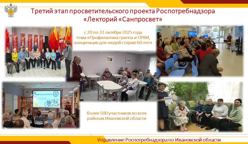 В Ивановской области завершился третий этап лектория «Санпросвет» Роспотребнадзора