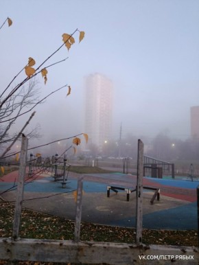 Густой туман в среду утром накрыл Москву