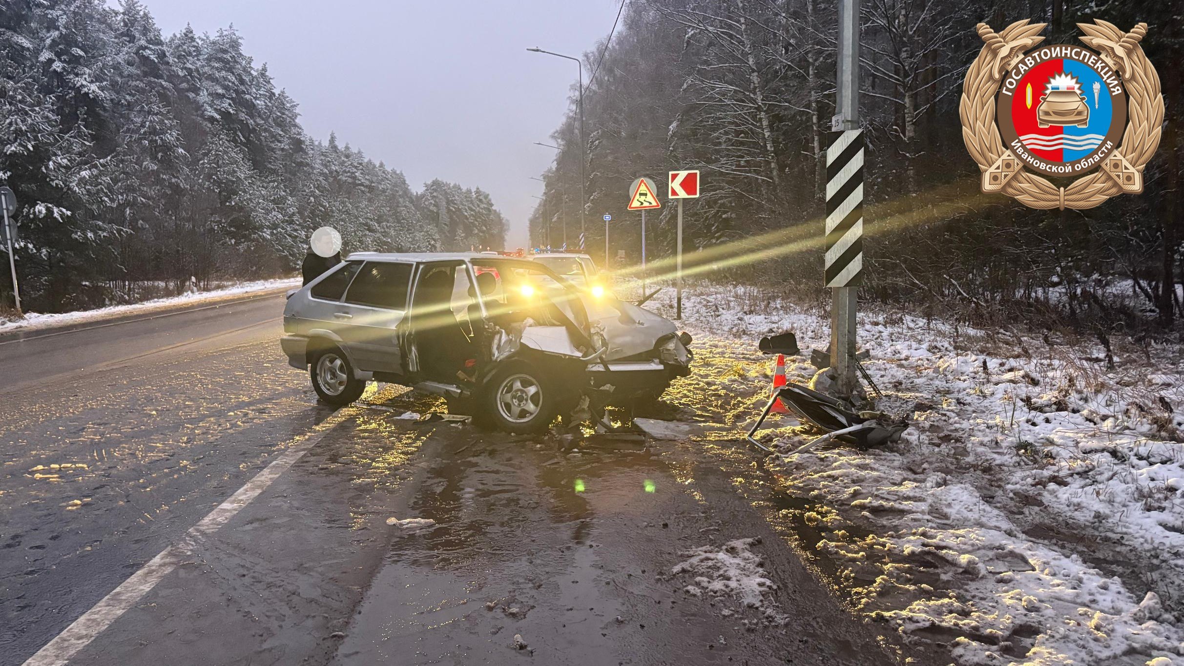 Пьяный 22-летний водитель устроил аварию на трассе в Ивановской области