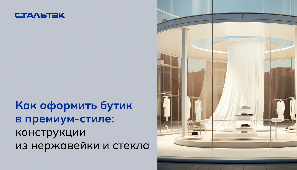 Оформление бутика в премиум-стиле: как стекло и нержавейка создают уникальный имидж