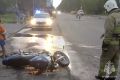 Мотоцикл «Хонда» протаранил островок безопасности