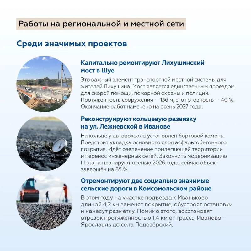 Дорожные работы в Ивановской области Дорожные работы в Ивановской области